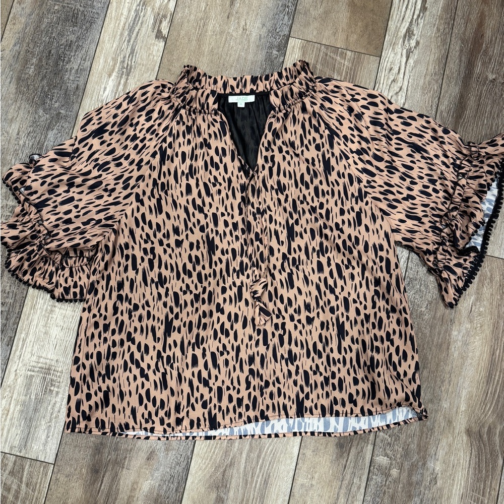 Jade Leopard Blouse